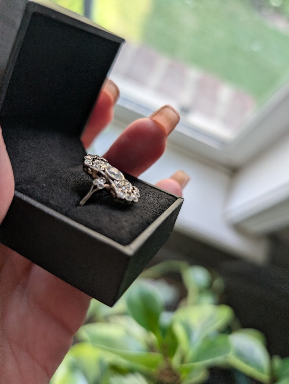 Antique Diamond Platinum Ring Size 6 - Picture 9 of 11